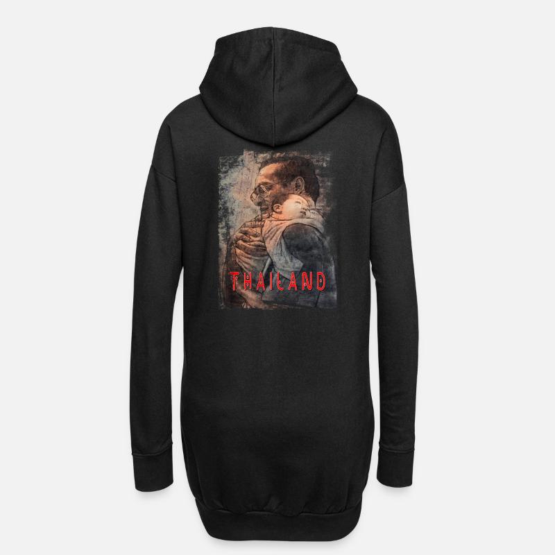 Thailand - Hoodie-Kleid - Schwarz