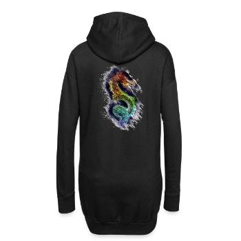 Drache Dragon - Hoodie-Kleid - Schwarz - Hinten