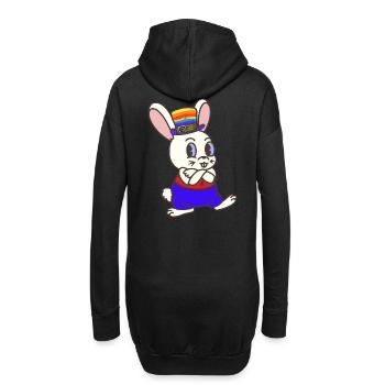 Regenbogen Kaninchen Hase LGBT Gay Pride Hasen - Hoodie-Kleid - Schwarz - Hinten