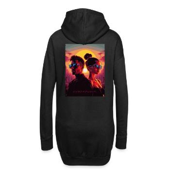 cyber 06 - Hoodie-Kleid - Schwarz - Hinten