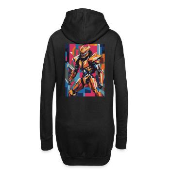 robot 04 - Hoodie-Kleid - Schwarz - Hinten