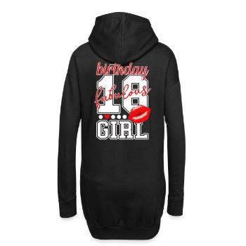 18 Jahre 18. Geburtstag roter Kuss Mädchen girl - Hoodie-Kleid - Schwarz - Hinten