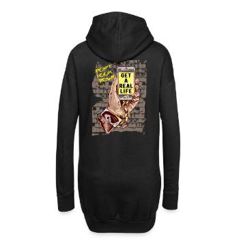 Smartphone Handy - Hoodie-Kleid - Schwarz - Hinten