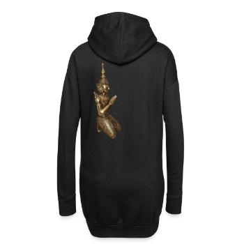 Buddha, Shiva, Ganesha, Thailand - Hoodie-Kleid - Schwarz - Hinten