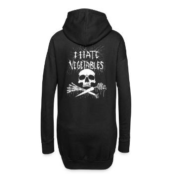 Ich hasse Gemüse! - Hoodie-Kleid - Schwarz - Hinten