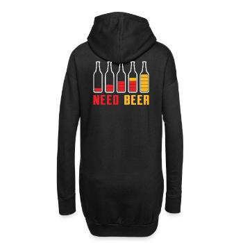 Minimalist Bierflaschen mit Farbverlauf - Hoodie-Kleid - Schwarz - Hinten