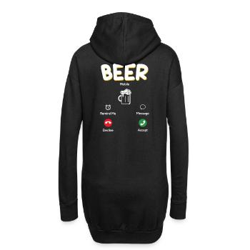 Klassisches Bierglas Motiv - Hoodie-Kleid - Schwarz - Hinten