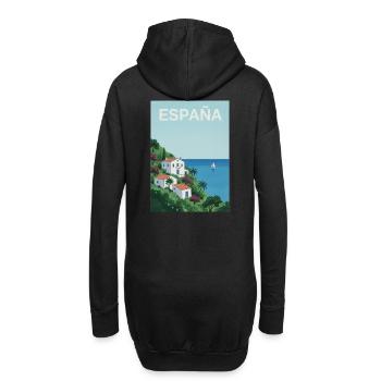 Spanische Küstenidylle - Hoodie-Kleid - Schwarz - Hinten