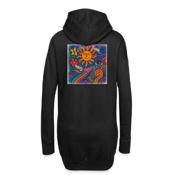 Feel the Sun - Sommer Design - Hoodie-Kleid - Schwarz - Hinten