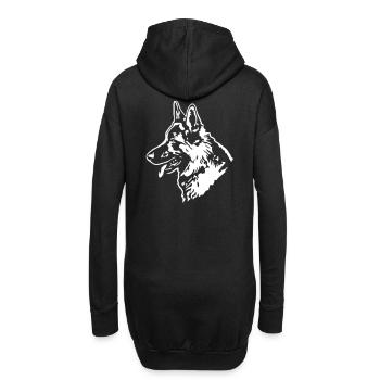 319 deutscher Schäferhund - Hoodie-Kleid - Schwarz - Hinten