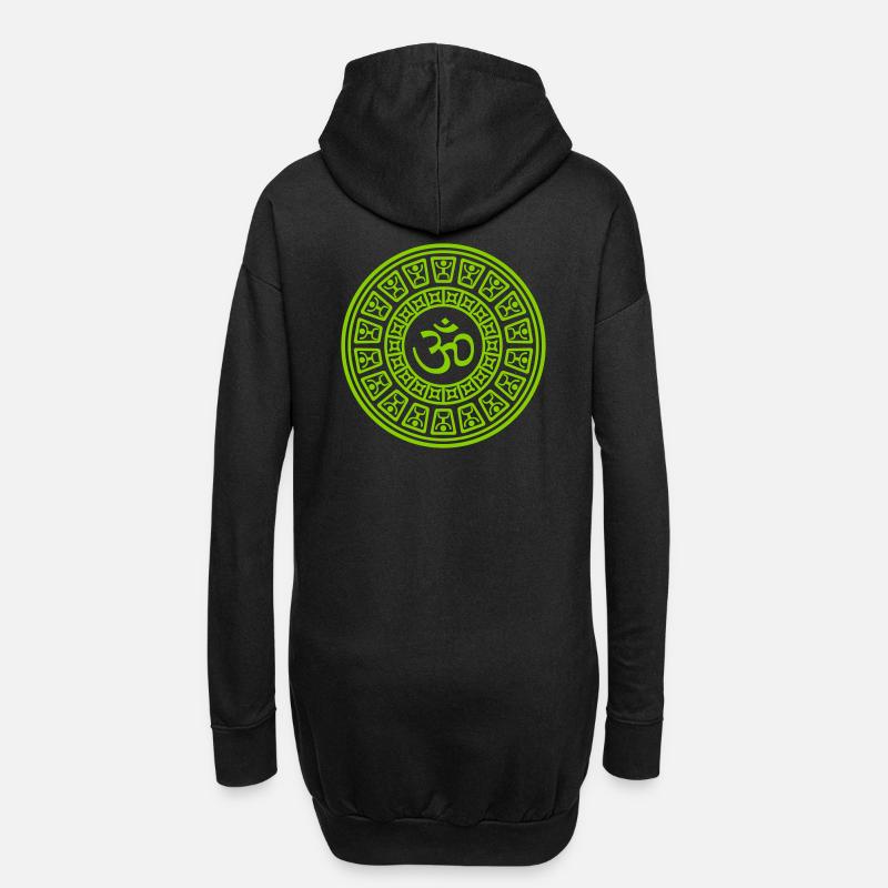 008 - Om Maya - Hoodie-Kleid - Schwarz