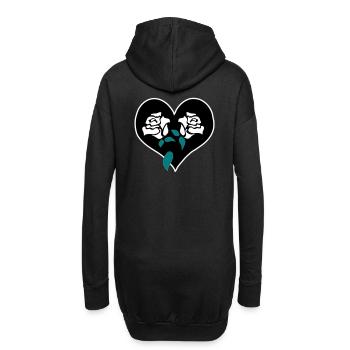 Retro roses tattoo by Patjila - Hoodie-Kleid - Schwarz - Hinten