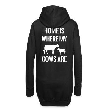 Kühe Kuh Kalb Herde Bauer Landwirt Geschenkidee - Hoodie-Kleid - Schwarz - Hinten