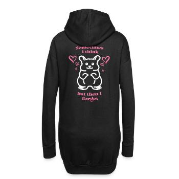 Süßer lustiger Hamster - Hoodie-Kleid - Schwarz - Hinten