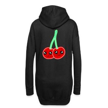 Cerises cerises rétro Vintage 70 ' s Geisha - Sweat-shirt à capuche long Femme - noir - Dos