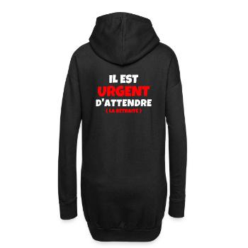 retraite, retraité, retraitée - Sweat-shirt à capuche long Femme - noir - Dos