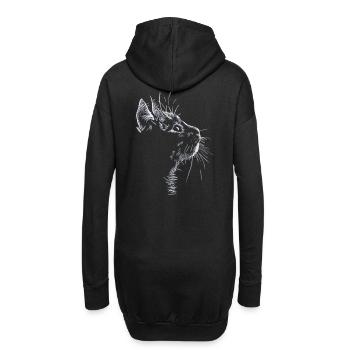 Katze Katzenbesitzer Haustier - Hoodie-Kleid - Schwarz - Hinten