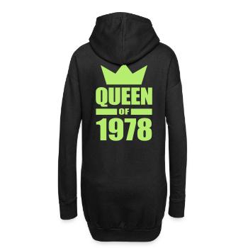 runder Geburtstag Geburtsjahr 1978 Queen - Hoodie-Kleid - Schwarz - Hinten