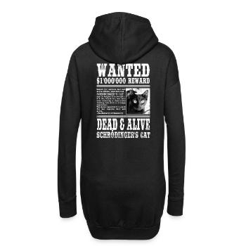 le chat de schrödinger blanc - Sweat-shirt à capuche long Femme - noir - Dos