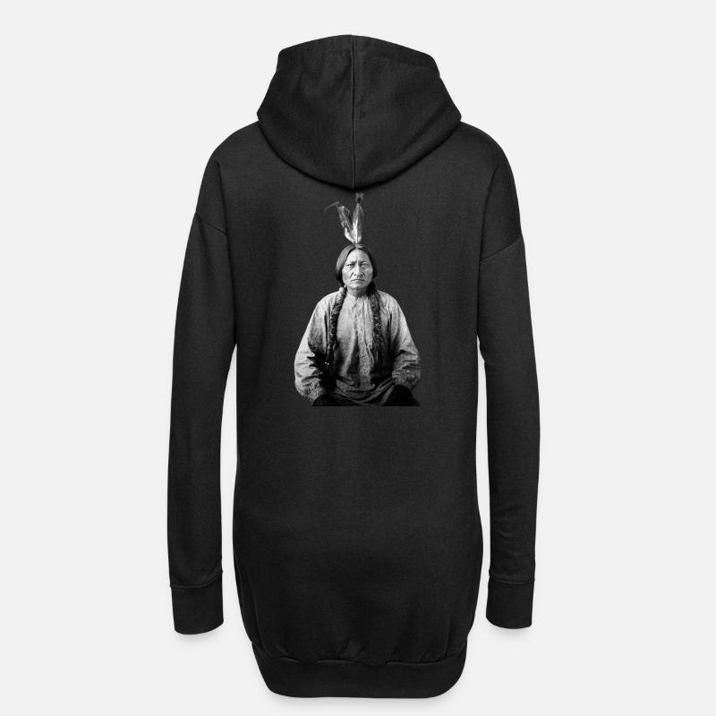 haeuptling - Hoodie-Kleid - Schwarz