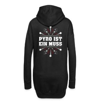 Pyro ist ein muss - Hoodie-Kleid - Schwarz - Hinten