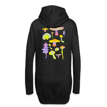 Tropische Pilz-Neon-Palette - Hoodie-Kleid - Schwarz - Hinten