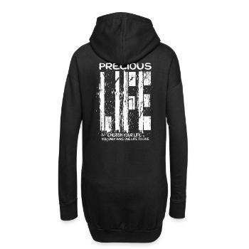 Vie précieuse - Sweat-shirt à capuche long Femme - noir - Dos