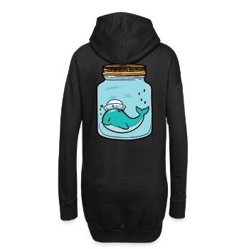 Baleine, Poisson, Poisson, Aquarium, Zoologie, Zoo, Animaux - Sweat-shirt à capuche long Femme - noir - Dos