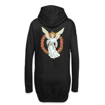 Ange Gardien Ange Protecteur Chapelet Spirituel - Sweat-shirt à capuche long Femme - noir - Dos