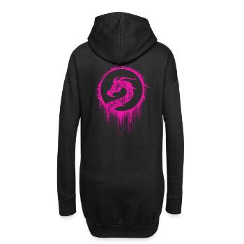Drache Wikinger - Hoodie-Kleid - Schwarz - Hinten