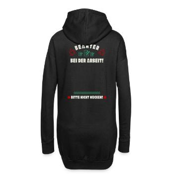 Schlafender Beamter - Hoodie-Kleid - Schwarz - Hinten