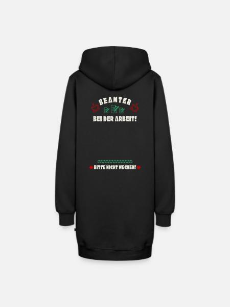 Schlafender Beamter - Hoodie-Kleid - Schwarz