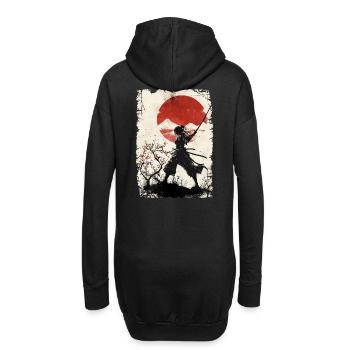 Japan vintage samurai - Hoodie Dress - black - Back