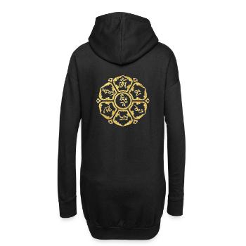 Om Mani Padme Hum Spirituelles Schutzmantra - Hoodie-Kleid - Schwarz - Hinten