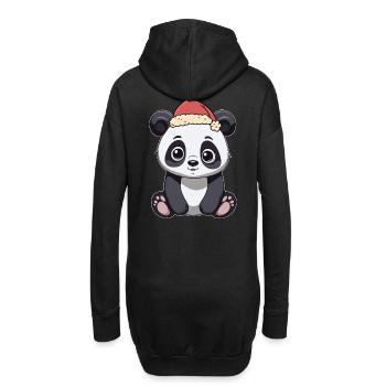 Père Noël Panda Panda Ours Chine - Sweat-shirt à capuche long Femme - noir - Dos