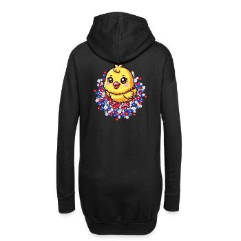 Blumen Küken Blume - Hoodie-Kleid - Schwarz - Hinten