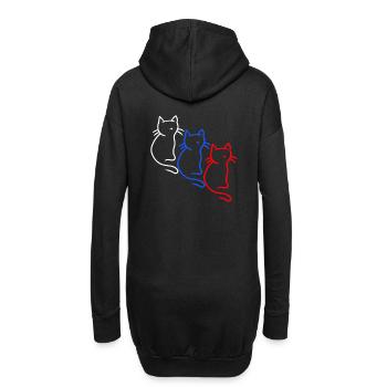 Années 80 Rétro Chats Chats Vintage - Sweat-shirt à capuche long Femme - noir - Dos