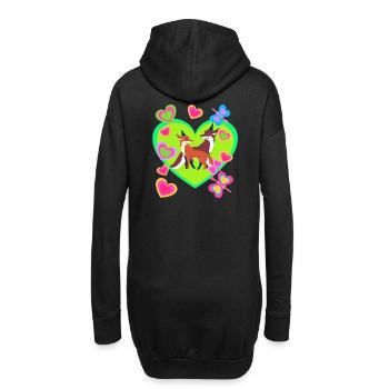 Renard Renards Rétro Enfants Animaux des bois - Sweat-shirt à capuche long Femme - noir - Dos