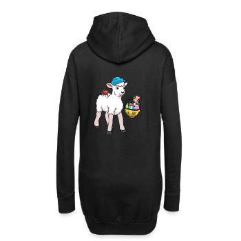 Mouton Mouton Agneau Oeufs de Pâques - Sweat-shirt à capuche long Femme - noir - Dos