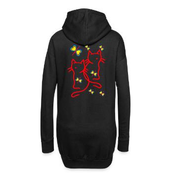 Années 80 Années 90 Chats Enfants Enfant - Sweat-shirt à capuche long Femme - noir - Dos