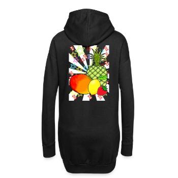 80er Obst Früchte Frucht Retro Teenie - Hoodie-Kleid - Schwarz - Hinten