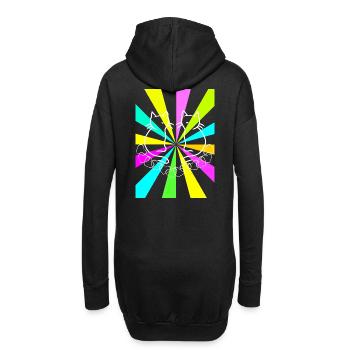 80er Retro Katzen Katze Teenie - Hoodie-Kleid - Schwarz - Hinten