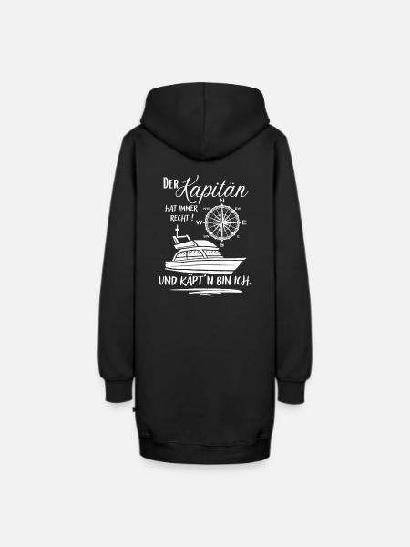 Kapitän Geschenk / Der Kapitän hat immer recht ... - Hoodie-Kleid - Schwarz