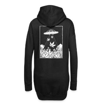 Alien DMT sammelt Unkraut - Hoodie-Kleid - Schwarz - Hinten