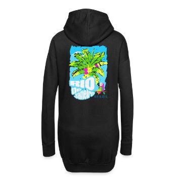 Bunte Palmen Rio de Janeiro, Brasilien - Hoodie-Kleid - Schwarz - Hinten