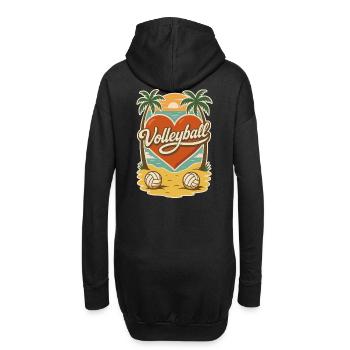 Volleyball Beach Herz - Hoodie-Kleid - Schwarz - Hinten