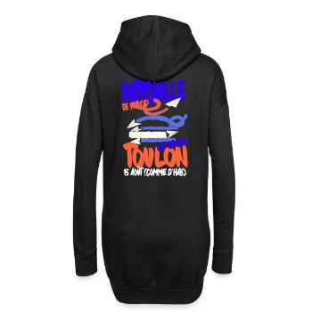 Patrouille de France Toulon 15 aout - Sweat-shirt à capuche long Femme - noir - Dos