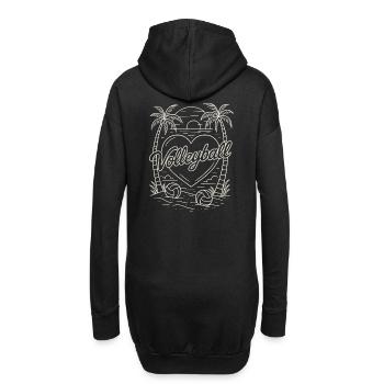 Volleyball Herz Minimalistisch - Hoodie-Kleid - Schwarz - Hinten
