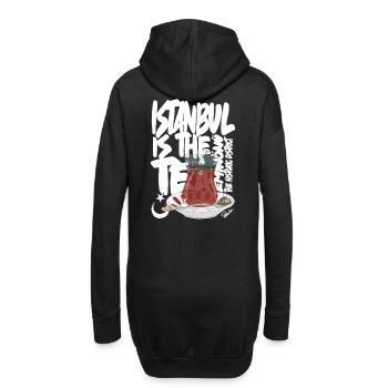 Türkische TeetasseAnimierte Vintage-Szene - Hoodie-Kleid - Schwarz - Hinten