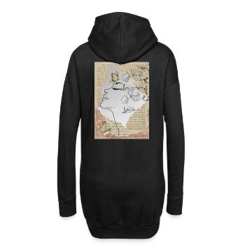 Rêve littéraire : Face avec des papillons - Sweat-shirt à capuche long Femme - noir - Dos